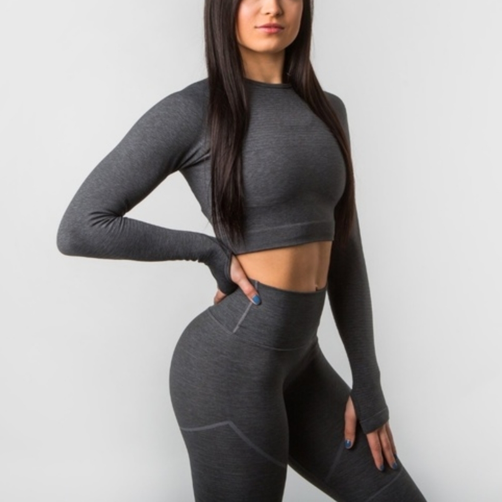 Charcoal Alphalete Revival Crop Top